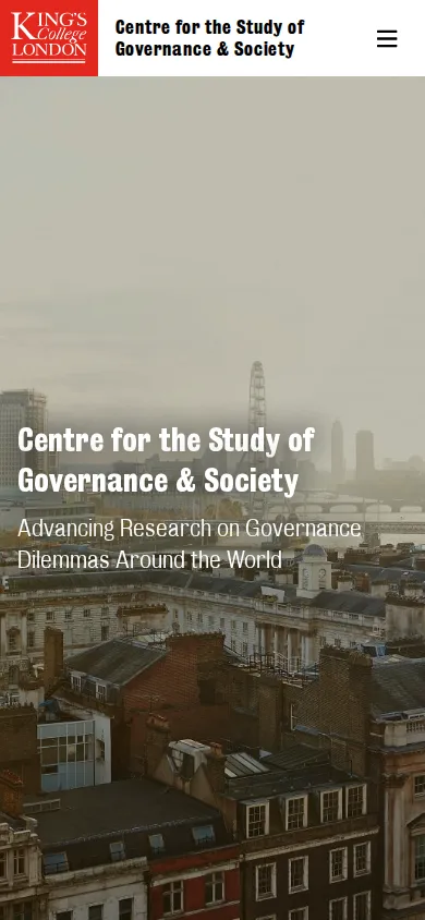 Centre for the Study of Governance & Society Website mobile view